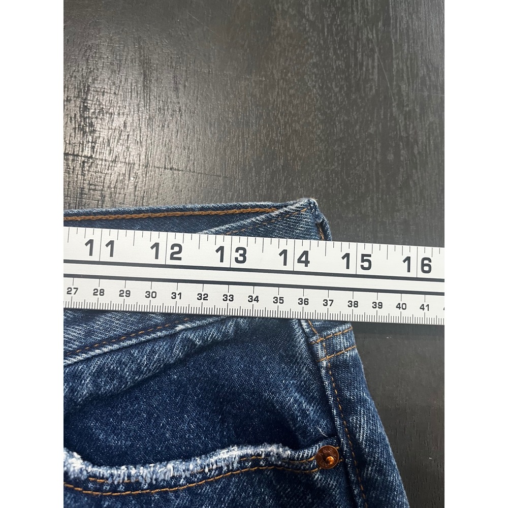 Abercrombie Fitch Annie High‎ Rise Short Denim Raw Hem Blue Womens Size 6 - Picture 4 of 7